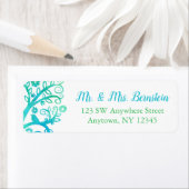 Blauwgroen Groene Waterverf Boom van het Leven Ter Etiket (Insitu)