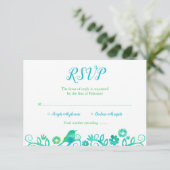 Blauwgroen groene Waterverf Boom van Life RSVP (Staand voorkant)