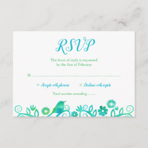 Blauwgroen groene Waterverf Boom van Life RSVP Kaartje