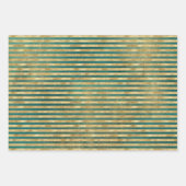 Blauwgroen groene Waterverf Gold kerstboom   Inpakpapier Vel (Voorkant 2)