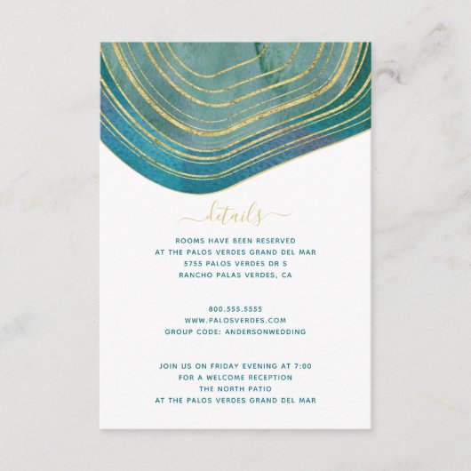 Blauwgroen groene Waterverf — Kaart behuizing met  (Voorkant)