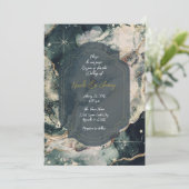 Blauwgroen groene Waterverf met gouden hemelbindin Kaart (Staand voorkant)