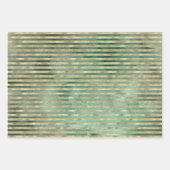 Blauwgroen groene Waterverf met gouden kerstbomen Inpakpapier Vel (Voorkant 2)