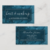 Blauwgroen groene Waterverf Moderne Abstracte Spla Visitekaartje (Voorkant / Achterkant)