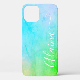 Blauwgroen Groene Waterverf Ombre Kleurverloop Sti Case-Mate iPhone Case
