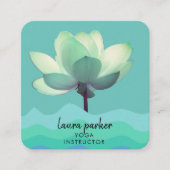 Blauwgroen groene Yoga Instructor Lotus Flower Wat Vierkante Visitekaartje (Voorkant)
