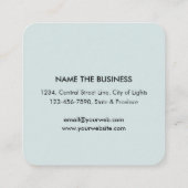 Blauwgroen groene Yoga Instructor Lotus Flower Wat Vierkante Visitekaartje (Achterkant)