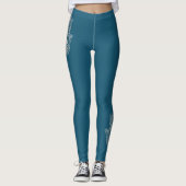Blauwgroen Groene Yoga Studio Hamsa  Leggings (Voorkant)