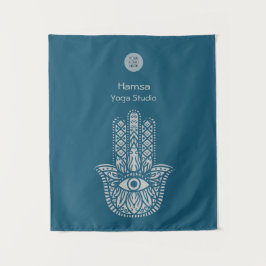 Blauwgroen Groene Yoga Studio Hamsa  Wandkleed