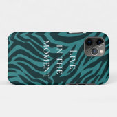 Blauwgroen groene Zebra Animal Print Case-Mate iPhone Case (Achterkant (horizontaal))