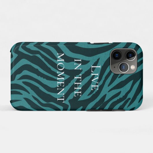 Blauwgroen groene Zebra Animal Print Case-Mate iPhone Case (Achterkant (horizontaal))