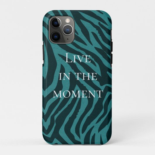 Blauwgroen groene Zebra Animal Print Case-Mate iPhone Case (Achterkant)