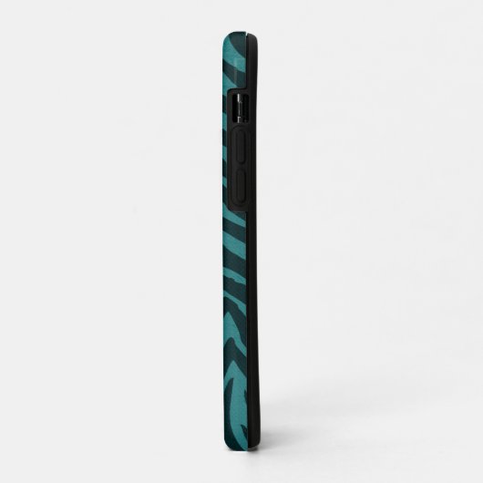 Blauwgroen groene Zebra Animal Print Case-Mate iPhone Case (Achterkant/links)
