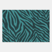 Blauwgroen groene Zebra Animal Print Inpakpapier Vel (Voorkant)