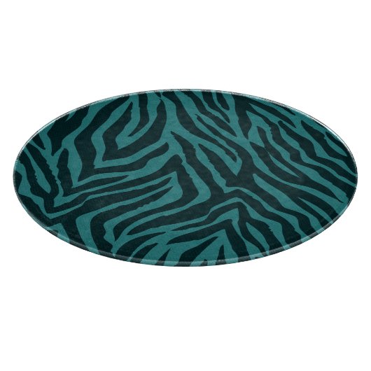Blauwgroen groene Zebra Animal Print Snijplank (Hoek)