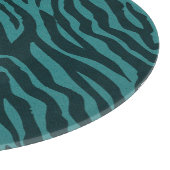 Blauwgroen groene Zebra Animal Print Snijplank (Hoek)