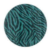 Blauwgroen groene Zebra Animal Print Snijplank (Voorkant)