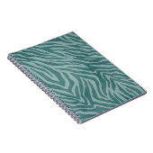 Blauwgroen groene zebraprint notitieboek (Rechterzijde)