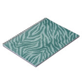 Blauwgroen groene zebraprint notitieboek (Linkerzijde)