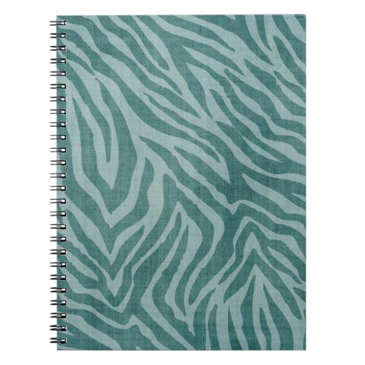 Blauwgroen groene zebraprint notitieboek (Voorkant)