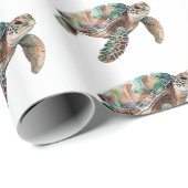 Blauwgroen Groene Zeeen Schildpad Cadeaupapier (Rol Hoek)