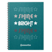 Blauwgroen groene zon. Shine. Licht. Shine. Shine. Notitieboek (Voorkant)