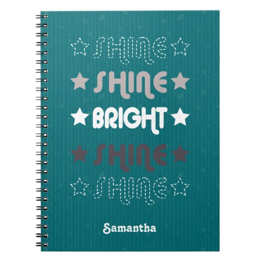 Blauwgroen groene zon. Shine. Licht. Shine. Shine. Notitieboek (Voorkant)