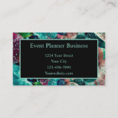  Blauwgroen Groene Zwarte-Balloons Gebeurtenisplan Visitekaartje (Achterkant)