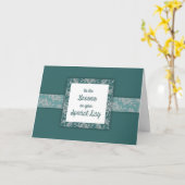 Blauwgroen-grondstofdeco Kaart (Gele Bloem)