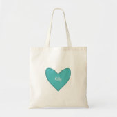  Blauwgroen Groot Hart Valentijn’s Day Tote Bag (Voorkant)