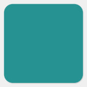 Blauwgroen groot vierkante sticker (Voorkant)