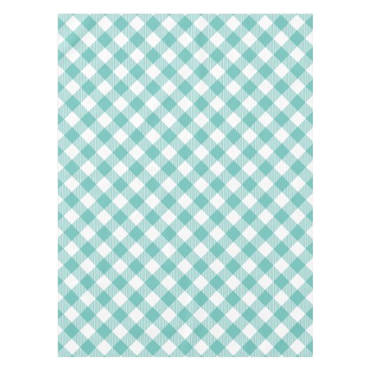 Blauwgroen grootschalig gingham tafelkleed (Voorkant)