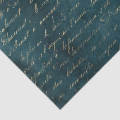 Blauwgroen Grunge  Calligrafie Tissuepapier (Detail)