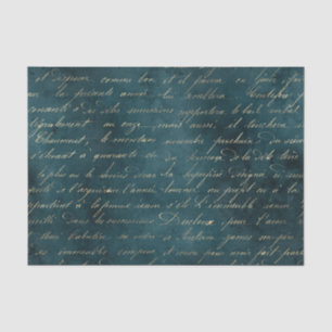 Blauwgroen Grunge  Calligrafie Tissuepapier