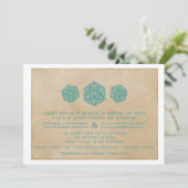 Blauwgroen Grunge D20 Dice Gamer Wedding Invitatio Kaart (Staand voorkant)