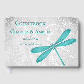 Blauwgroen Guestbook voor het trekken van een ridd Gastenboek (Voorkant)