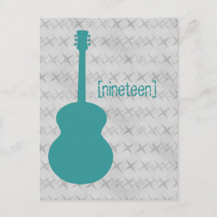 Blauwgroen Guitar Grunge Table Briefkaart
