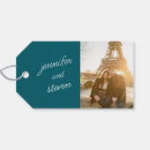 Blauwgroen gunst Claim Vrijgezellenfeest Cadeaulabel (Achterkant Horizontaal)