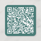 Blauwgroen hallo | QR-code Social Media Vierkante Visitekaartje (Achterkant)