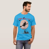 Blauwgroen Halloween Witch T-shirt (Voorkant volledig)