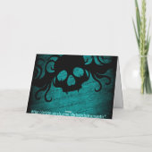 Blauwgroen Halloweenverjaardag Kaart (Achterkant)