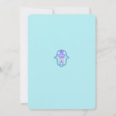 Blauwgroen Hamsa geometrische bruiloft uitnodiging (Achterkant)