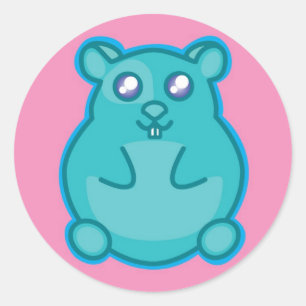 Blauwgroen hamster Sticker