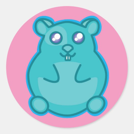 Blauwgroen hamster Sticker (Voorkant)