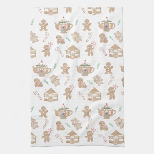 Blauwgroen handdoek voor kerstbrood (Verticaal)