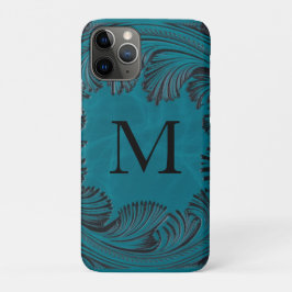 Blauwgroen Handgemaakte Faux Leather Westerne Bloe Case-Mate iPhone Case
