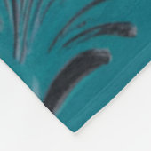 Blauwgroen Handgemaakte Faux Leather Westerne Bloe Fleece Deken (Hoek)