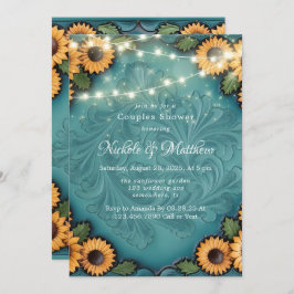 Blauwgroen Handleer Zonnebloem Koppels Douche Kaart