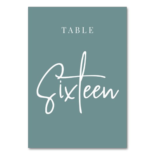 Blauwgroen handleiding met scripts voor tabelSIXTE Kaart (Achterkant)