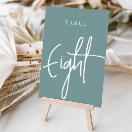 Blauwgroen handmatige scripttabel ACHT Kaart